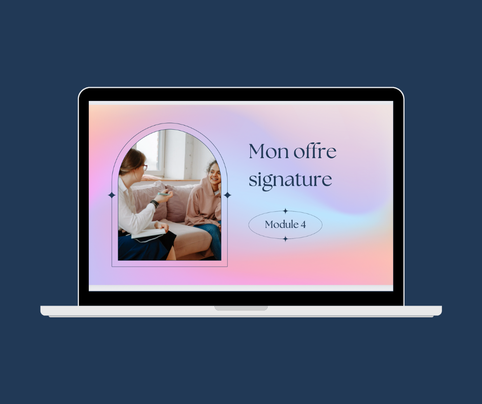 Blue abstract palm online course mockup promo facebook post